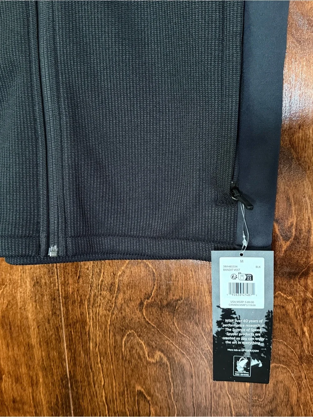 Spyder Bandit‎ Vest Men’s Medium Black Performance Fleece Full Zip NWT